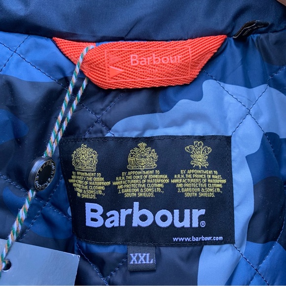 NWT NEW Barbour Menton Zip Up Waterproof Bomber Storm Force Navy Camo Jacket XXL - Picture 14 of 16